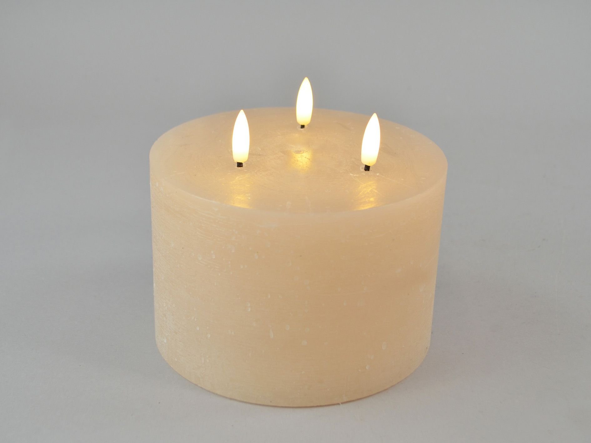 DEKO FLORALE, Bloklys LED, 3vger, beige