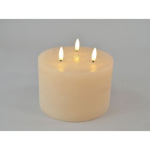 DEKO FLORALE, Bloklys LED, 3vger, beige