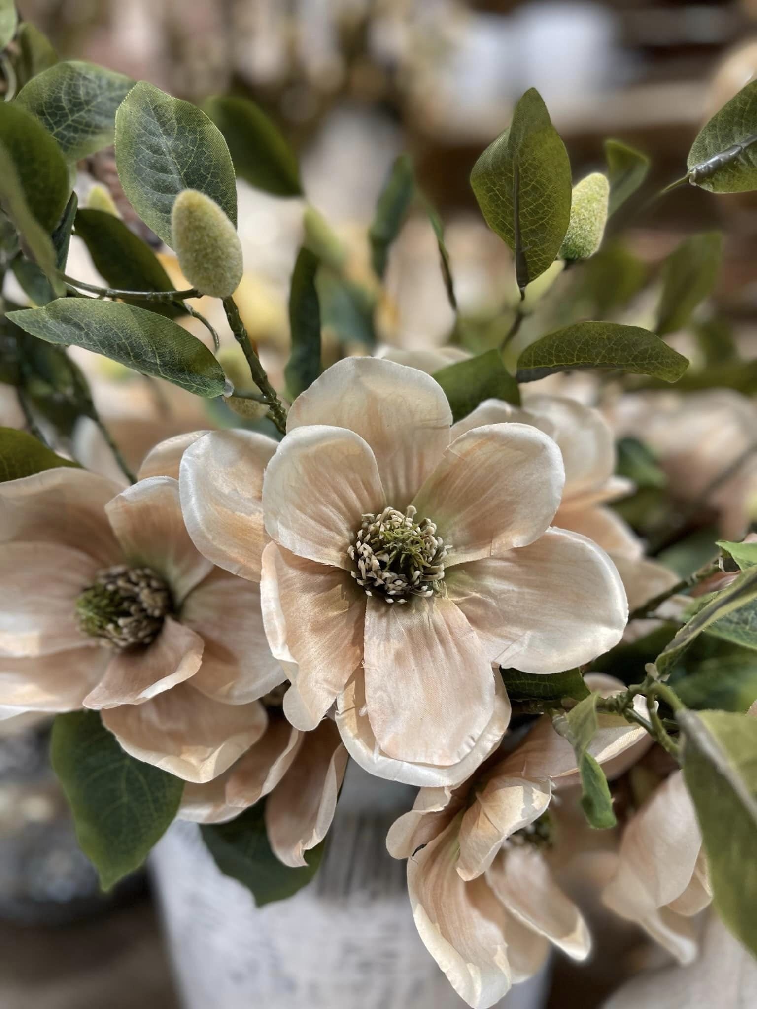 DEKO FLORALE, Magnolia, 46cm, beige