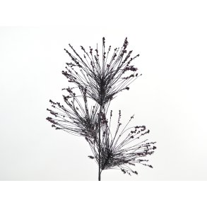 DEKO FLORALE, Kunstig nlegren i sort med glimmer og paliet, 60 cm