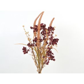 DEKO FLORALE, Buket (rdlig) med br og grs, 58 cm., efterr