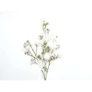 DEKO FLORALE, Kunstig gren med br hvidt hr, 68 cm, hvid