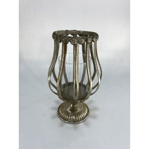 DEKO FLORALE, Lysestage p fod med glas