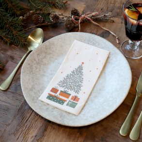 Chic Antique, Serviet med juletr og pakker