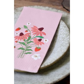 Chic Antique, Serviet med jordb�r og blomster