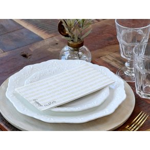 Chic Antique, Serviet med striber Happy Easter, honning