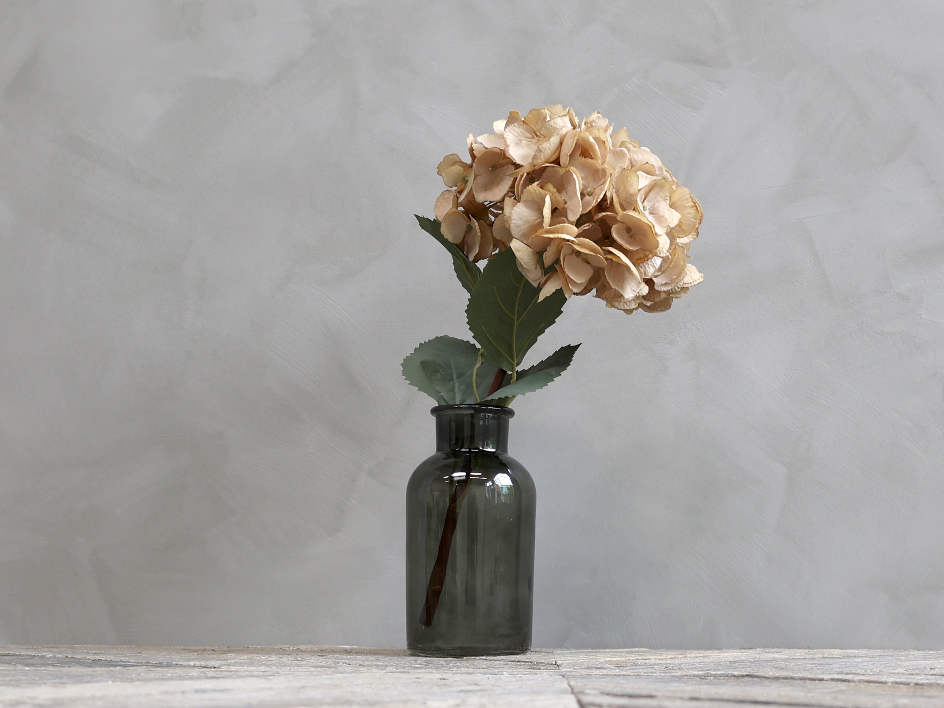 Chic Antique, Fleur Hortensia med blade, H80 cm., beige