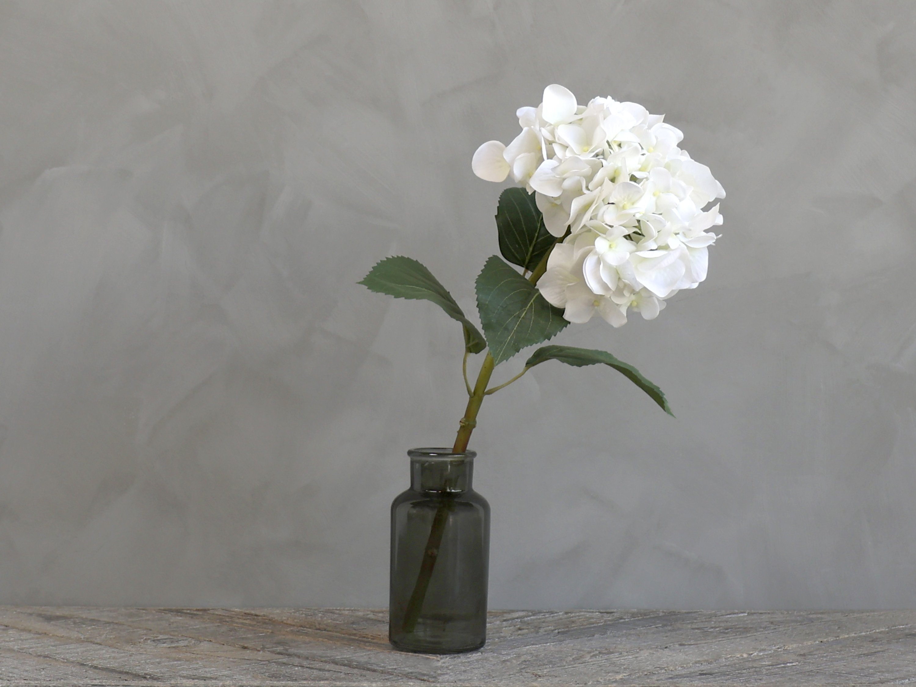 Chic Antique, Fleur Hortensia med blade, H85 cm., hvid