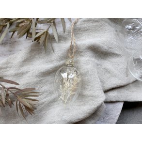 Chic Antique, Pskeg i glas med blomster, klar