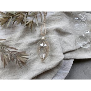 Chic Antique, Pskeg i glas med blomst (mrk)