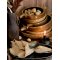 Chic Antique, Servietring med blomst, antique messing
