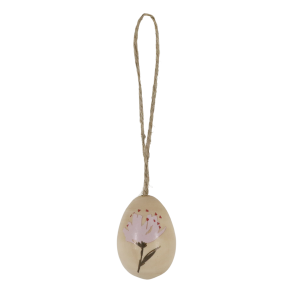 Chic Antique, Pskeg i tr med hndmalede blomster, lille