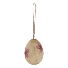 Chic Antique, Pskeg i tr med hndmalede blomster, stor