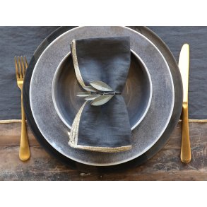 Chic Antique, Servietring med sm blade, antique messing