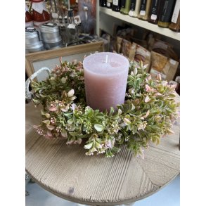 DEKO FLORALE, Blomsterkrans, lyserd 30 cm.