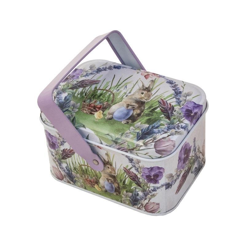 Godtbergsen, Metald�se med hare, lilla, 10,5 cm