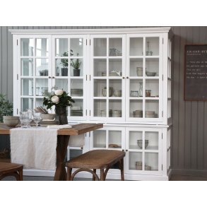 Chic Antique, Vitrineskab med 8 lger & hylder, hvid