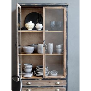 Chic Antique, Vitrineskab med 2 glaslger og 4 skuffer