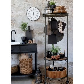 Chic Antique, Display p hjul med 3 hylder og 3 trkasser