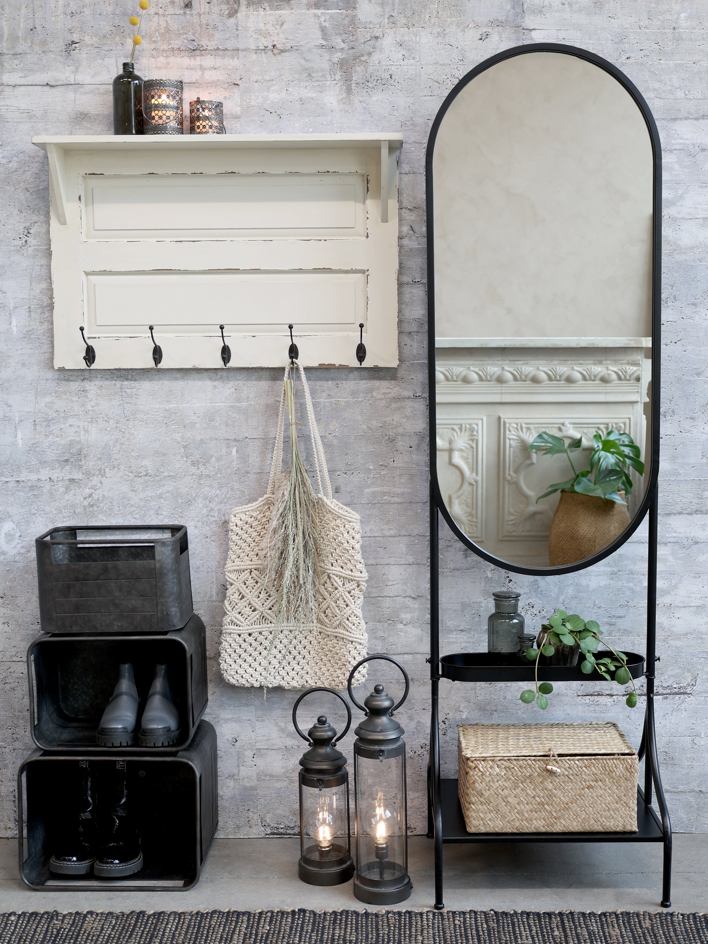 Chic Antique, Knagerkke med 5 knager og 1 hylde