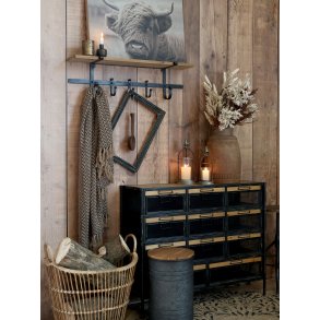 Chic Antique, Hylde med 5 knager i antique sort