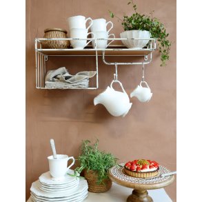 Chic Antique, Hylde med knager, antique creme