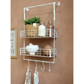 Chic Antique, Hylde med knager, antique creme