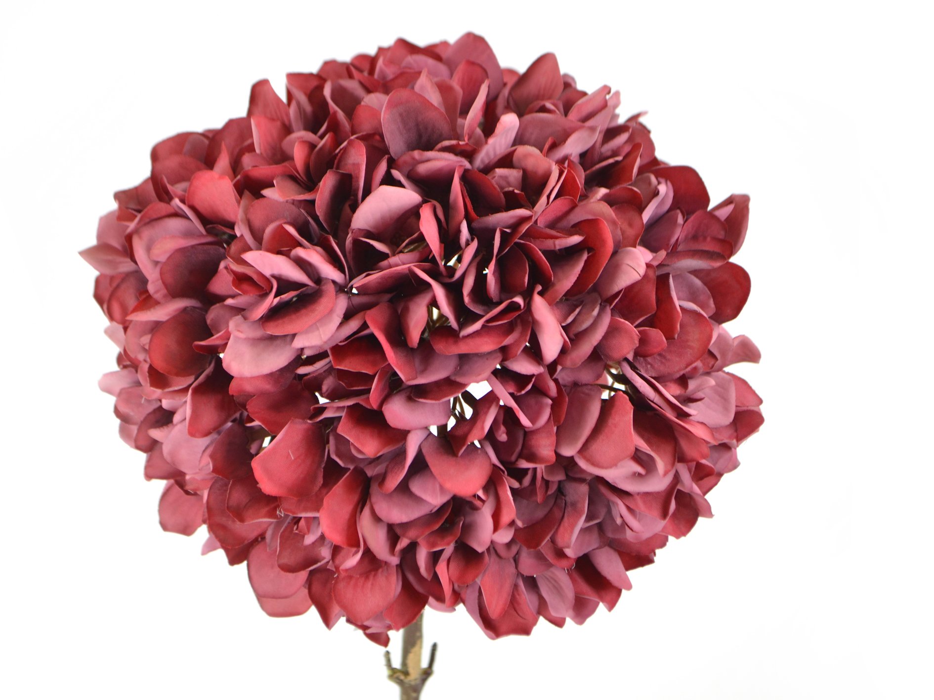 DEKO FLORALE, Kunstig hortensia, 53 cm, bordeaux
