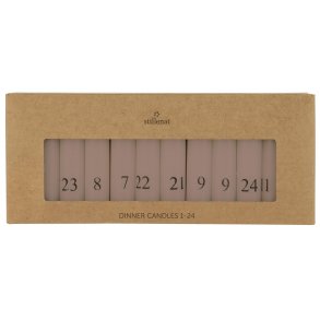 Kalenderlys 1-24 bedelys malva med sorte tal (2. sortering)