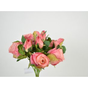 DEKO FLORALE, Buket med 5 roser, 37 cm., Lyserd