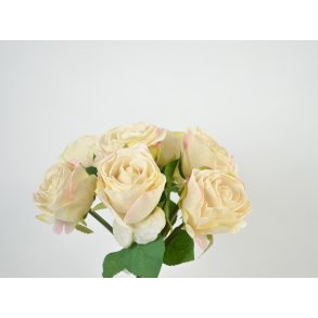 DEKO FLORALE, Blomsterbuket med 7 stk. roser, 34 cm., cream