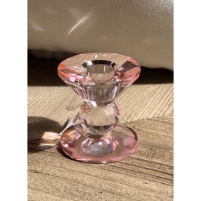 Speedtsberg, Lysestage i krystalglas, D6x7cm., lyserd