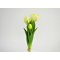 DEKO FLORALE, Kunstig tulipan bundt (naturtro), 4 stk., 23 cm, hvid/grn