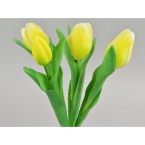 DEKO FLORALE, Kunstig tulipan, gul (naturtro), 5 stk. 30 cm. 
