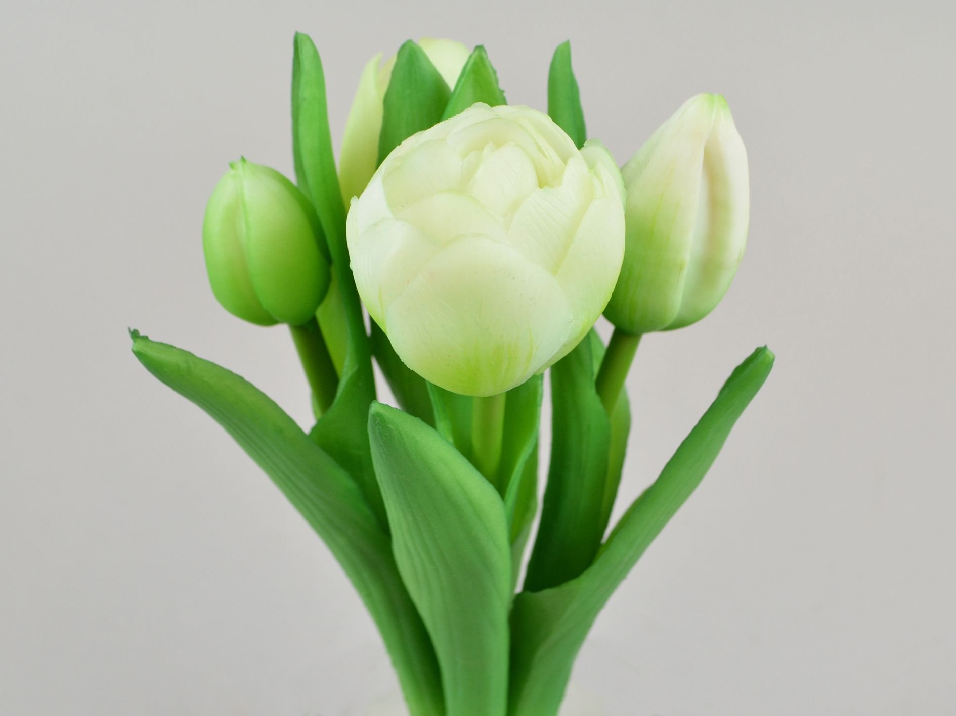 DEKO FLORALE, Kunstig tulipan bundt (naturtro), 4 stk., 21 cm, Cream