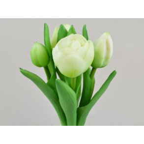 DEKO FLORALE, Kunstig tulipan bundt (naturtro), 4 stk., 21 cm, Cream