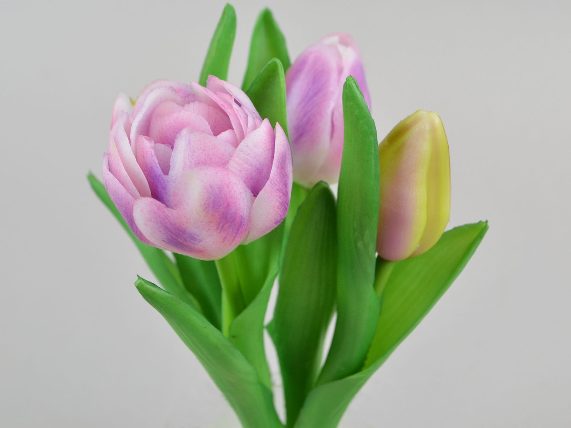 DEKO FLORALE, Kunstig tulipan, Lilla (naturtro), 4 stk. 21cm. 