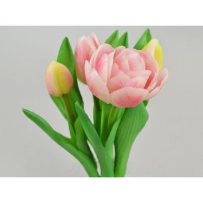 DEKO FLORALE, Kunstig tulipan, rosa (naturtro), 4 stk. 21 cm. 