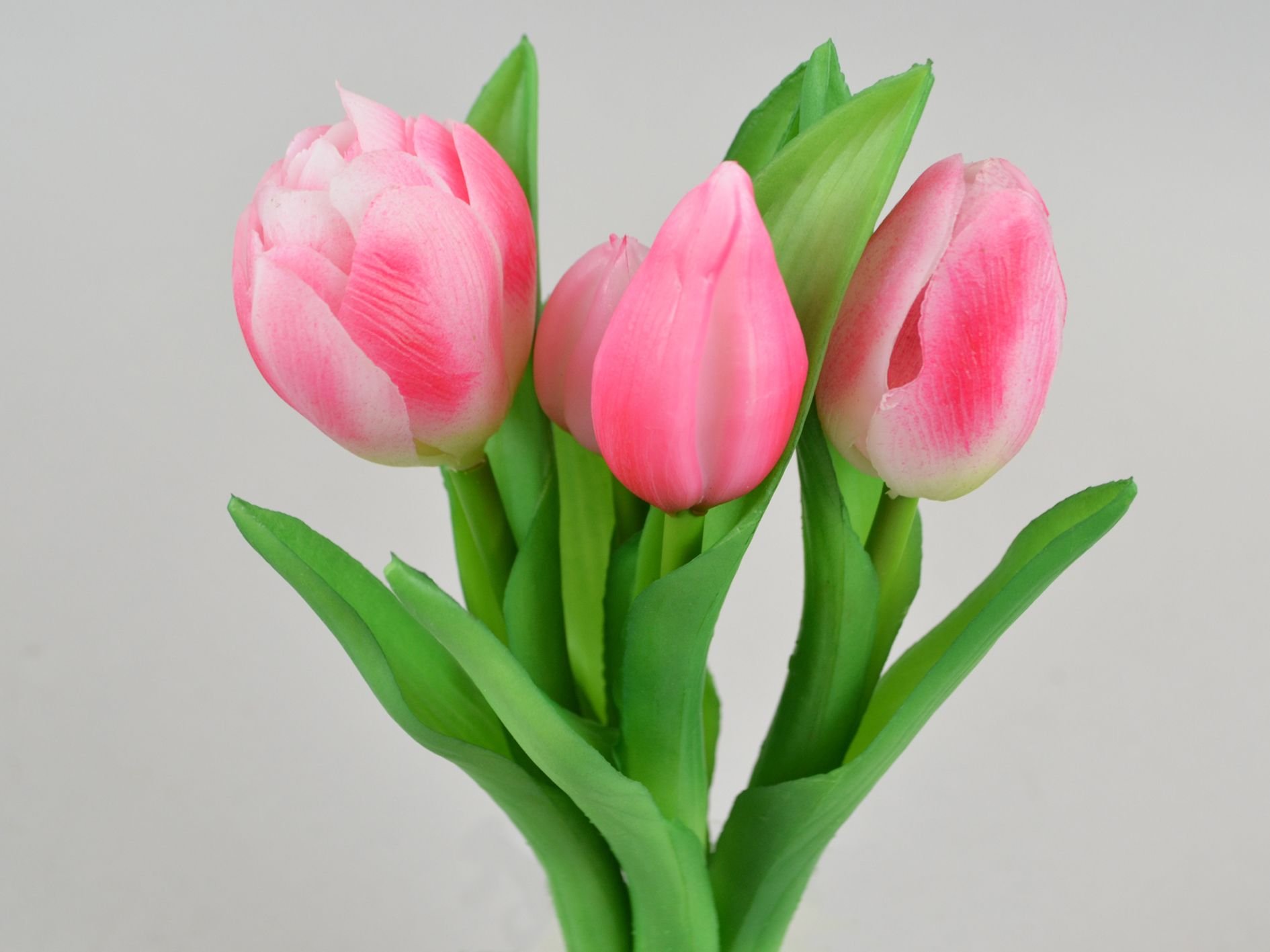 DEKO FLORALE, Kunstig tulipan, pink (naturtro), 4 stk. 21cm. 