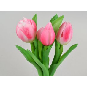 DEKO FLORALE, Kunstig tulipan, pink (naturtro), 4 stk. 21cm. 