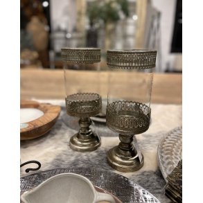 DEKO FLORALE, Lanterne i metal med glas og deko