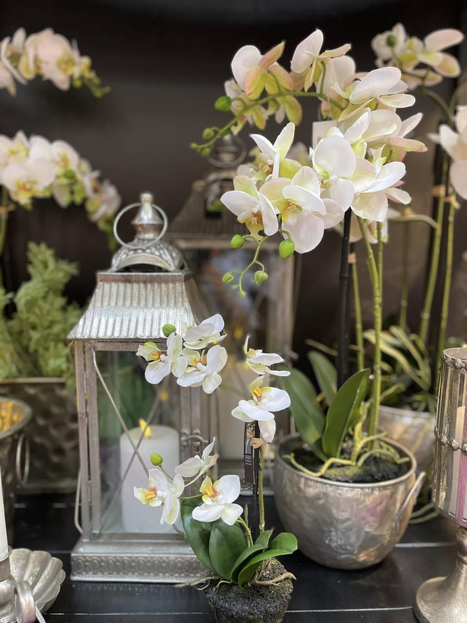 DEKO FLORALE, Lanterne med slvlook