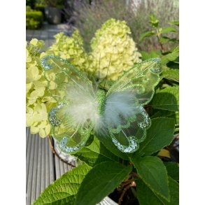 La Vida, deko sommerfugl med clips, lime