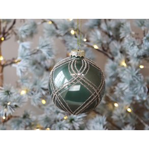 Chic Antique, Julekugle med glimmer, antique mos