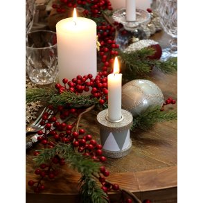 Chic Antique, Lysestage tromme med glimmer, verte