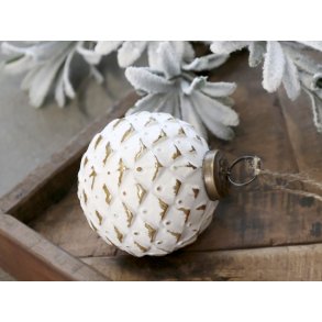 Chic Antique, Julekugle, 7,5 cm., antique creme
