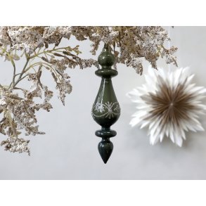 Chic Antique, Ornament i glas med glimmer, H17 cm, verte