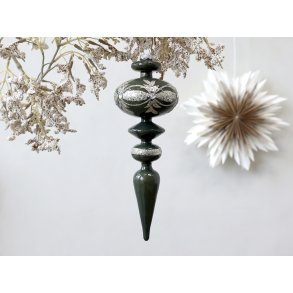 Chic Antique, Ornament i glas med glimmer, H16 cm, verte