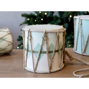 Chic Antique, Vintage tromme med lder hndlavet, H16 cm., verte