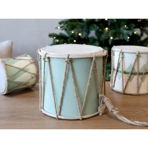 Chic Antique, Vintage tromme med lder hndlavet, H18 cm., verte